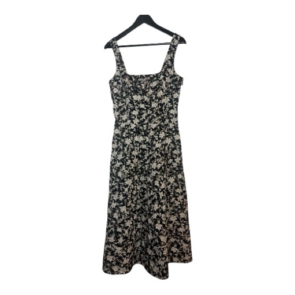 Club Monaco Black and White Floral Printed Square Neck Midi Dress Size 4 NWT - Picture 7 of 10
